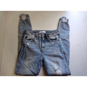 KanCan Jeans Womens Size 7/27 Distressed Light Wash Skinny‎ Denim